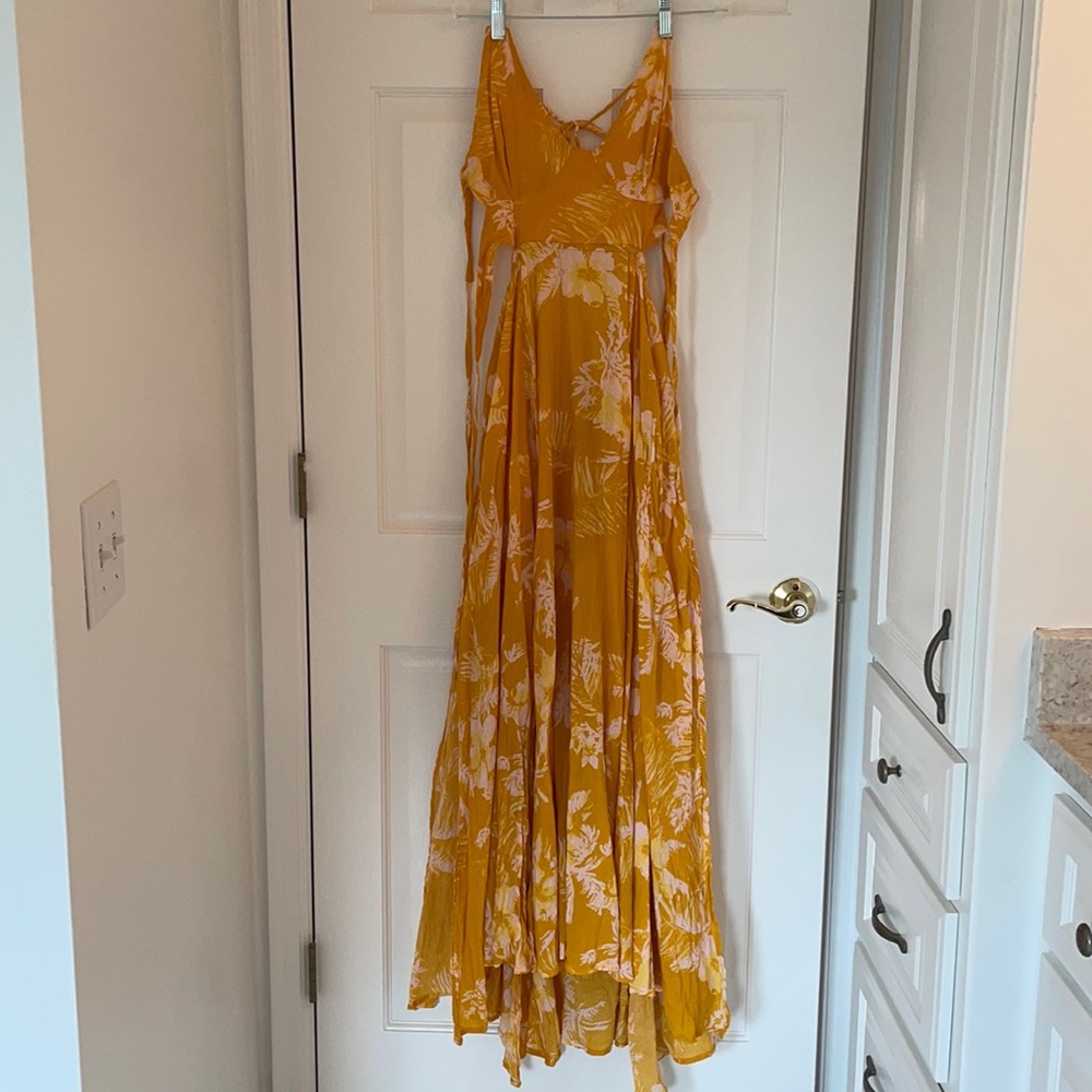 Free People floral sundress for beach/vacation.